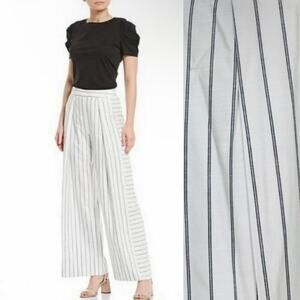 Antonio Melani Sam Wide Leg Elegant Palazzo Pants Striped White Black Sz 8 NWT